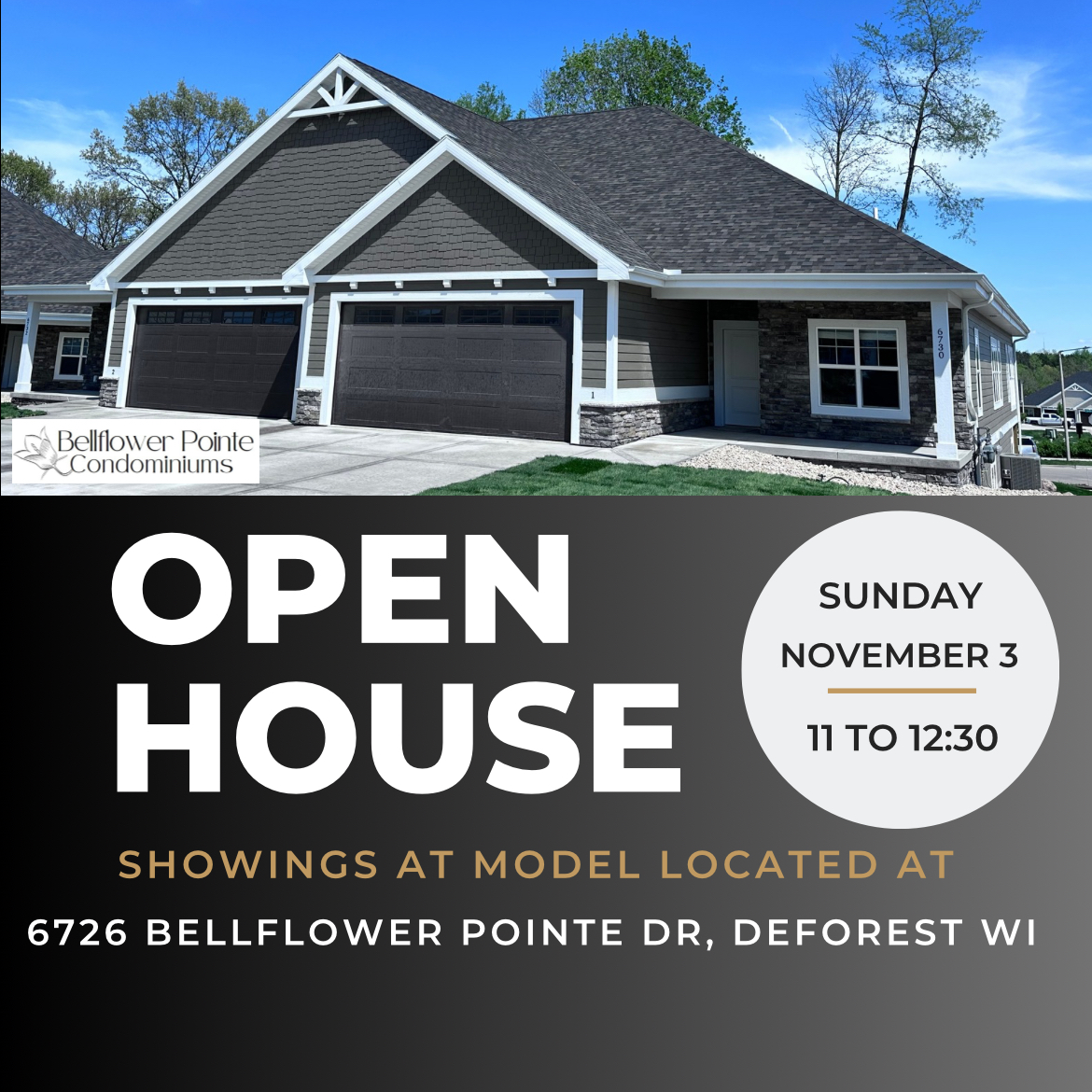 Bellflower Pointe Open Sun November 3 or By Appointment