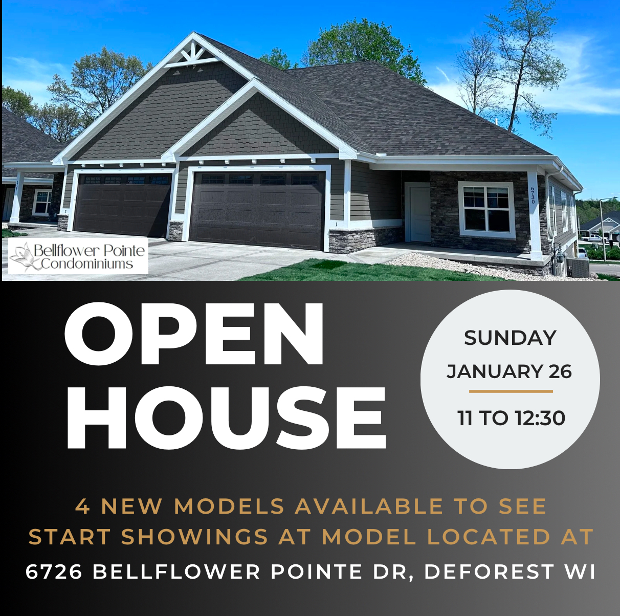 Bellflower Pointe Open Sun January 26 or By Appointment